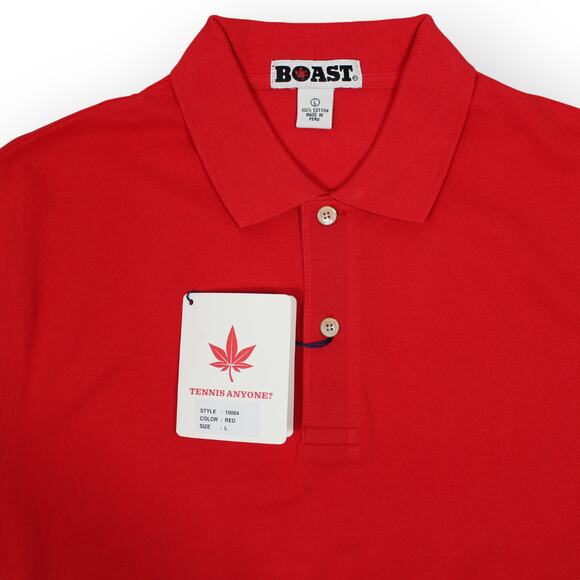 BOAST USA Men Large Blank Core Classic Pique Polo Red NWT - Picture 2 of 10